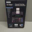 CATIGA 12 Digit Thermal Printing Calculator with Tape Print Out, Ink-Free Adding Machine, 5X Faster Quite at 8.0 LPS, Extra Large Fluorescent Display, Tax Calculation with Clock and Calendar, SP-2401