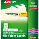 Permanent Filing Labels, 1/3 Cut, 1500/BX, Green