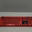 Wireless Keyboard Mouse Combo,2.4GHz Waterproof Keyboard with Round Retro Style Red Key and Optical Wireless Gaming Mouse with 3 Adjustable DPI,Compatible with PC, Computer, Laptop, Desktop, Note-Red
