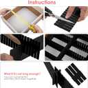 45 Pack Drawer Dividers, Plastic Adjustable Drawer Storage Organizer for Tidying Clutter Socks, Underwear, Makeup, Kitchen, Dresser Black