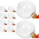 STOBAZA 10 Pack Round Bulb Shape Plastic Bottles Lids Juice Storage Milk Bottle Leakproof Design (7.20X6.00X6.00CM, Golden)