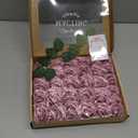 BLEUM CADE 36Pcs Artificial Flowers Fake Roses with Stems, Pink Glitter Boxed Foam Roses for DIY Bouquets Centerpieces Wedding Party Arrangement Bridal Shower Decor