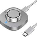 Charger Compatible with Aura-Ring Gen 4 Size 7,Fast Safe Charging Dock and USB-C Cable,Silver Gray