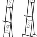 OUSHENG 2 Pack Easel Stand for Sign, Large Wedding Welcome Mirror Holder, Adjustable Free Standing Painting Rack with Chain Support for Display Poster Picture Frame Art, 17" x 17" x 58", Black