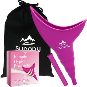Female Urination Device, Reusable Female Urinal Silicone Women Pee Funnel Allows Women to Pee Standing Up, The Perfect Companion for Camping,Outdoor,TravelFuchsia (Purple)