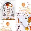 Ileading Fall Kitchen Rugs Set - 3 Piece Mats with Non Slip Backing, Washable Runner for Sink, Laundry, Hallway & Indoor Decoration (Striped Pumpkins)