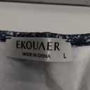 Ekouaer Women's Pajama Set 2 Piece Lounge Shorts & Short Sleeve Tops Size L