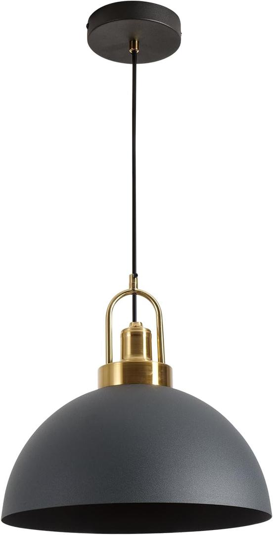 Modern Industrial Black Pendant Light - 13.58 Inch Diameter Pendant Light- 78.74 Inch Wire Length Perfect for Kitchen Island, Dining Room, Hallway