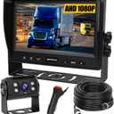Backup Camera for Truck RV,Back up Camera with Screen Kit HD 1080P 7inch Reverse Monitor,Rear View Cameras for Trailer, Bus/Tractor/Vehicle with 170 Degree,IP69K Waterproof,IR Night Vision.
