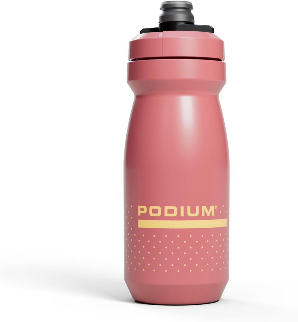 CamelBak Podium 21oz Bike Water Bottle - Easy Squeeze Bottle - Fits Most Bike Cages, Coral Sunset