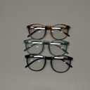 IBOANN Chic & Comfy Blue Light Glasses for Women - 3-Pack Round Frames, Screen-Ready Style with UV Protection Coating (A27 Light Black & Dark Blue Red & Transparent)