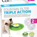 Catit Triple Action Replacement Original Water Fountain Filters, 2 Pack  Official Replacement Filters for Catit Cat Drinking Water Fountains