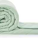 Cozy Bliss Cooling Throw Blanket for Hot Sleepers 50"x70", Q-Max 0.45 Cooling Comfort, Cold Blankets for Night Sweats Sleeping, Ultra-Cool Lightweight Breathable Summer Blanket for Couch Bed, Green