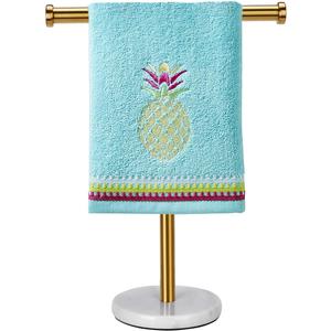 Gold Hand Towel Holder Stand Countertop, Sturdy Marble Base, Hand Towel Rack for Bathroom (Gold Brushed)