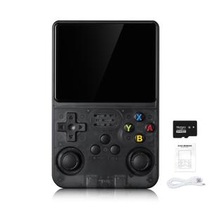 R36S Handheld Arcade Console - Built-in 20,000 Games & 64G, 3.5 Inch IPS Screen, Open Source System, Classic Emulator (Grey)