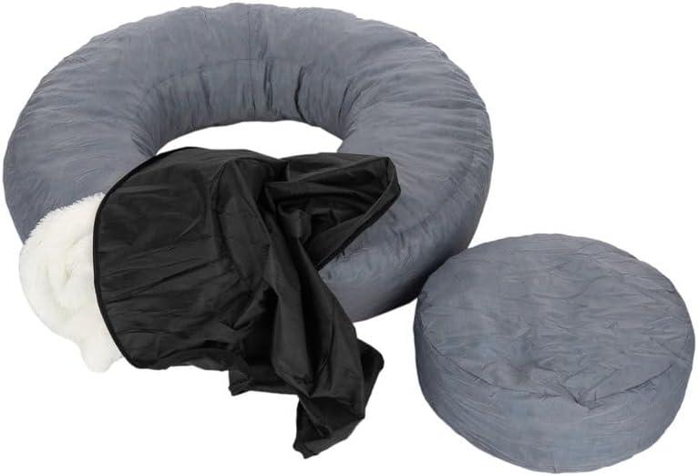 LE SURE Shown on TV Donut Medium Dog Bed - Round Cat Beds for Indoor Cats Calming Bed Gift for Pets, Cute Modern Beds, 30 Inch -  Donut Cushion Only, No Cover (Gray)