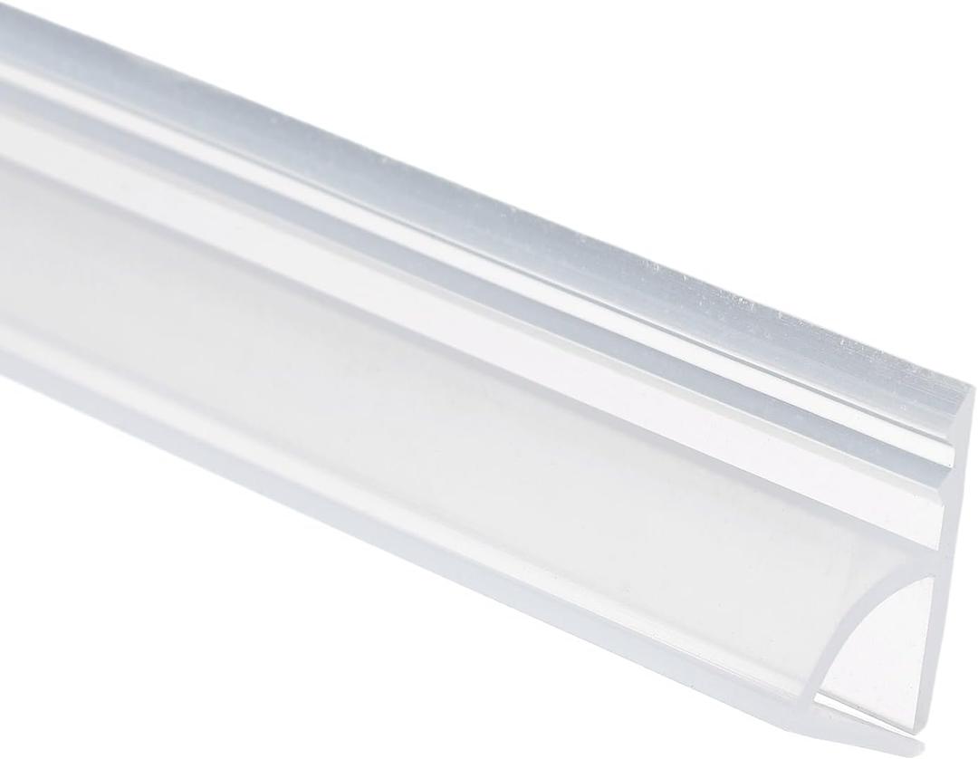 uxcell Shower Door Side Seal, Widen H-Type Shower Door Sweep for 1/2" Glass 197" Long Silicone Frameless Glass Seal Strip, Stop Leak and Create A Water Barrier for Bathroom Office, Clear