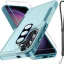 for Samsung Galaxy S26+ Plus Case with Screen Protector+Camera Lens Cover,Military Grade Heavy Duty Shockproof Phone Cover with Wrist Lanyard Strap for Samsung S26Plus,Mint Green