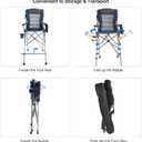 Extra Tall Folding Chairs for Adults 330lbs, Portable Bar Height Foldable Director Chairs for Camping Outside, Comfortable with High Back and Footrest, Blue