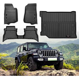 Custom Floor Mats & Cargo Trunk Liner for 2021-2025 2026 Jeep Wrangler JL 4XE Accessories All Weather TPE Rubber Protection Mat (for 2021-2026 Jeep Wrangler JL 4XE)