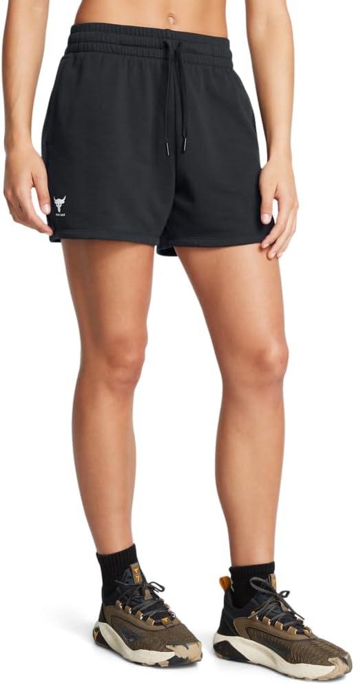 2 x Under Armour Women's Project Rock Terry Shorts (Black, M)