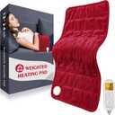 Comfytemp Weighted Heating Pad for Period & Back, 2.2lb FSA Eligible Menstrual Heated Pad, Birthday Gifts for Mom/Women/Wife, 12" x 24" HSA Electric Heat Pad with 9 Heat Level for Neck Shoulder, Red