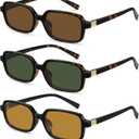 MEETSUN Retro Rectangular Sunglasses for Women Trendy Vintage 90s Small Square Sun Glasses UV Protection
