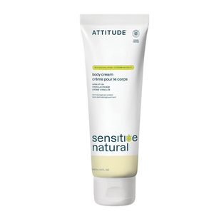 ATTITUDE Body Lotion for Sensitive Skin with Oat, EWG Verified, Dermatologically Tested, Vegan, Vanilla Cream Scent, 8 Fl Oz