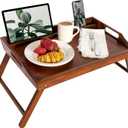 ROSSIE HOME Bamboo Bed Tray with Phone Holder, Extra Large Lap Desk for Laptops up to 17.3 Inches Java Style No. 78112
