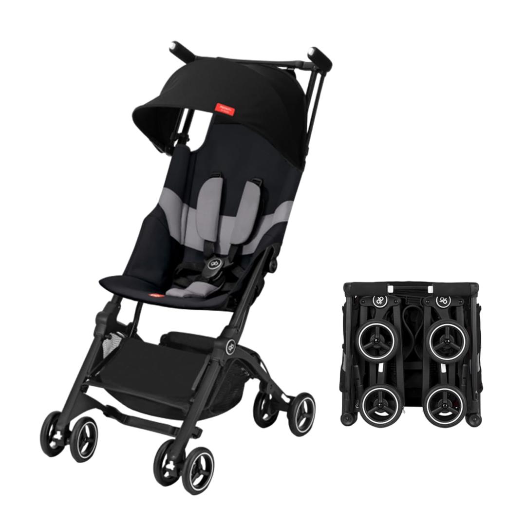 gb Pockit+ All-Terrain, Ultra Compact Lightweight Travel Stroller with Canopy and Reclining Seat in Velvet Black,
Item Dimensions L x W x H	28.94"L x 17.32"W x 39.37"H
Frame Weight	9.5 pounds