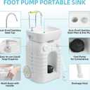 YITAMOTOR Rolling Portable Camping Sink, 45L Handwashing Station with Adjustable Basin, Soap Dispenser, Metal Handle & Large Wheels, Outdoor Washing Stand for Camping, Garden, Worksite, Travel, 11.9Gal