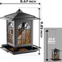 Birdream Bird Feeders for Outdoor Hanging, Assembly Required, 1-Min Easy Setup, Classic Courtyard Design, Attracting Cardinals Chickadees Goldfinches & Sparrows - Black