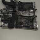 MAY TREE Clear Bag for Stadium Events 12612 Clear Tote Lunch Bag with Reinforced Strap for Work, Concert and Sports, Black