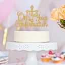 2 x On Your Confirmation Cake Topper, First Communion/Baptism/Christen Day/Baby Shower/Wedding Day Decorations Supplies Gold Glitter