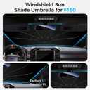 Windshield Sun Shade Umbrella for 2021-2026 Ford F-150 F-250 F-350 Accessories, Custom Fit Front Window Sunshade with UV Block & Heat Reduction, Reinforced Frame, Easy Install Foldable Car Sunshade
