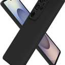 oakxco for Samsung Galaxy S25 Ultra Case Silicone, Ultra Slim Thin Phone Case for Women Girls, Plain Solid Color Minimalist Aesthetic Cute Girly Design, Soft Rubber Gel TPU with Camera Cover, Black