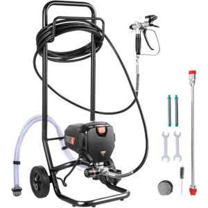 VEVOR 750W Stand Airless Paint Sprayer, 3000PSI High Efficiency Electric Airless Sprayer with Cart, Paint Sprayers for Home Interior and Exterior Furniture and Fences, Fine and Even Painting Effect