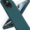 for iPhone 15 Pro Case Liquid Silicone Slim Shockproof Protective Cover 6.1 Inch Anti-Scratch Drop Protection, Blackish Green