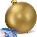 Inflatable Christmas Ornaments, 18" or 25" Oversized Outdoor Christmas Ball Ornaments, Holiday Yard Christmas Tree Decorations, Indoor and Outdoor Decoration Balls (18 inch, Gold)