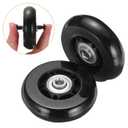 uxcell Set of 1 Luggage Wheels Replacement 64 x 18 mm/2.5" x 0.7" Rubber Swivel Caster Bearing Wheels Repair Kits for Suitcase Inline Outdoor Skate,Black