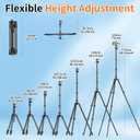 XXZU 71" Camera Tripod, Tripod for Camera Phone with 360Ball Head and Smartphone Holder, Aluminum DSLR Tripod Stand, Travel for Phone/DSLR/SLR/Projector/Video Recording, Max Load 8kg/17.64lb