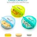 Upgrade Monthly Pill Organizer 2 Times A Day,One Month Box AM PM,Daily Cases Large 4 Week,Medication 28 Days Dispenser for Pills,Fish Oils, Vitamin,Supplement(Rainbow)