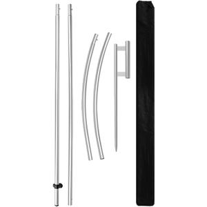Feather Flag Pole Kit, 11FT Tall Aluminum Swooper Flagpole Set Fits 8FT Flags with Heavy Duty Ground Spike Base for Outdoor Advertising Custom Feather Flags (No Flag Included)
