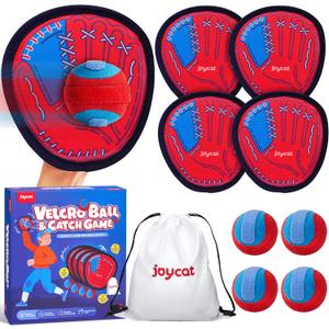 JoyCat Toss and Catch Ball Game for Kids Outdoor Beach & Yard Game Set with 4 Paddles, Kids Toddler Baseball Glove, Family Throwing & Catching Game for Ages 3-12
