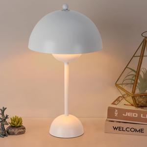 COSYLUX Modern Small Table Lamp for Bedroom, Cute Dome Shade Reflecting Light Reading Lamp for Living Room, Kid's Room, Study, Office, Beside Bedside Nightstand Desk Lamp (Bright White)