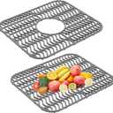 2Pack Kitchen Sink Protectors Silicone Sink Protectors Plastic 13" X 11" Dish Rack Protect From Stains Damage Scratches Dishwasher Safe For Kitchen (Grey 2PCS)