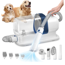 Dog Grooming Vacuum, Pet Grooming Vacuum Kit 2.3L Suction 99% Pet Hair with 5 Tools for Dog Cat for Shedding Grooming, Low Noise (Blue & White)