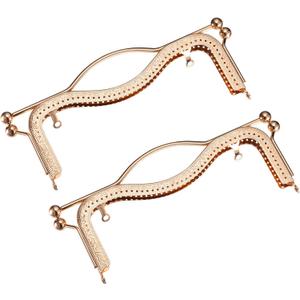 uxcell 2pcs Metal Purse Frame, Kiss Lock Clasp Frame Arch Coin Bag Clasp for Coin Purse Sewing Bag Making DIY Craft, Golden