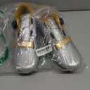 Cycling Shoes, Unisex Delta Cleats Compatible, Indoor Peloton and Outdoor Road Bike Shoes for Men and Women (Silver, Size: 12 Women/10 Men)