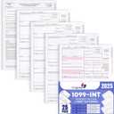 1099 INT Tax Forms 2025 Interest Income Set, 4 Part 25 Pack, Great for QuickBooks and Accounting Software 25 Laser Form Sets for Interest Income, 1099-INT 2025